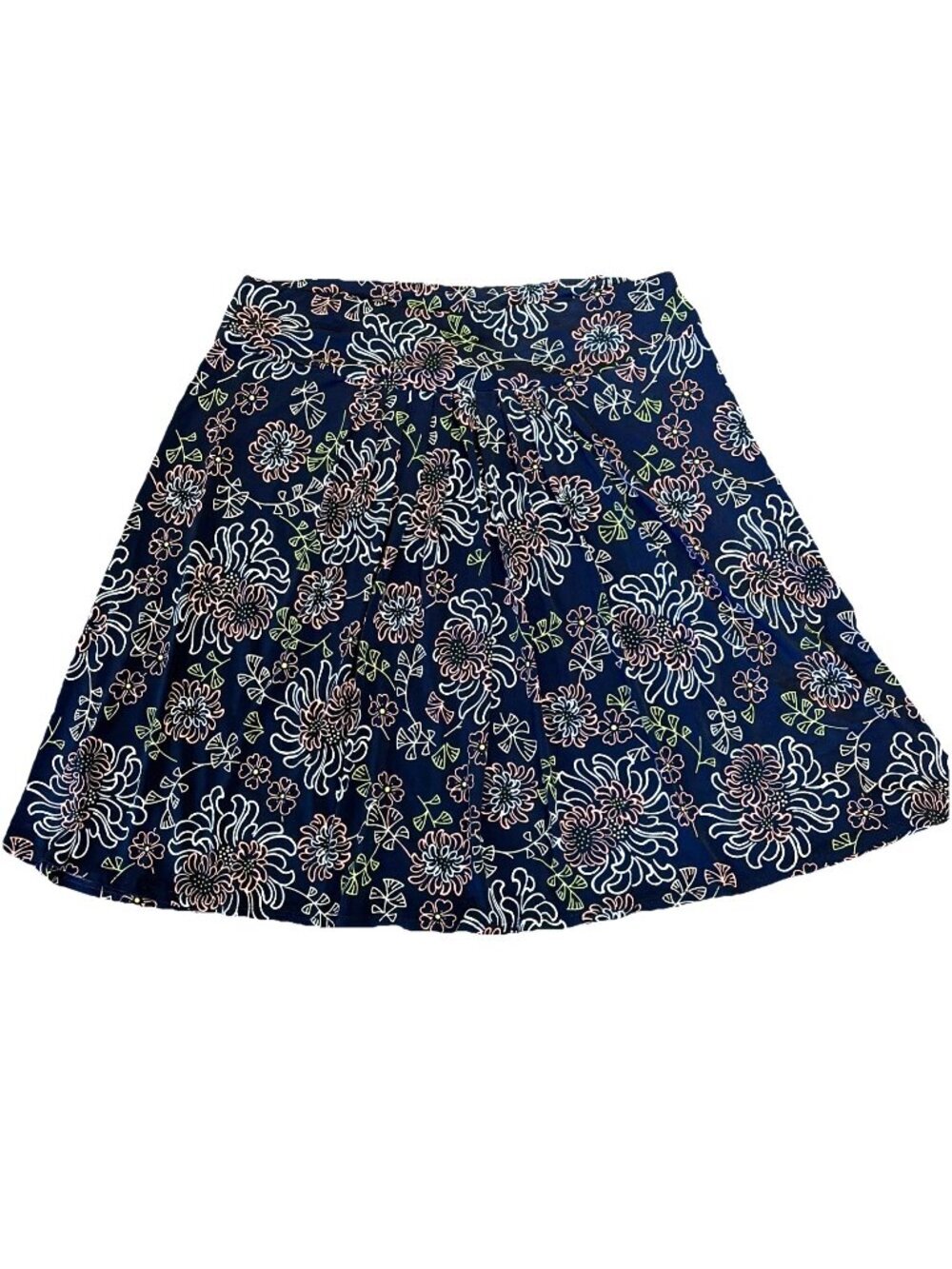 GEORGE Stretch Womens Midi Skirt Size XL 16/18 Floral Pull On Pleated Y2K Office